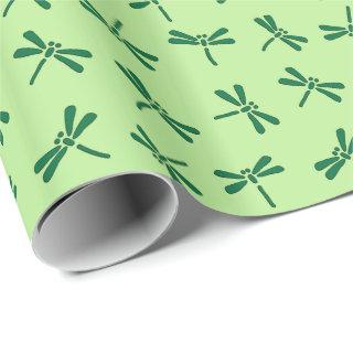 Japanese Dragonfly Pattern, Light Jade Green