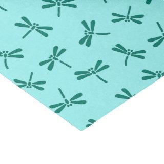 Japanese Dragonfly Pattern, Turquoise and Aqua Tissue Paper