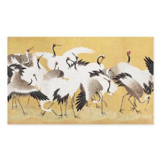 Japanese Flock Cranes Vintage Bird Rich Classic Rectangular Sticker