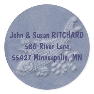Japanese koi classic round sticker