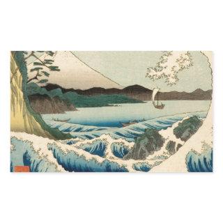 Japanese Sea of Satta Hiroshige Art  Rectangular Sticker