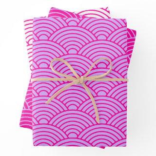 Japanese Seigaiha Wave | Liliac Magenta  Sheets