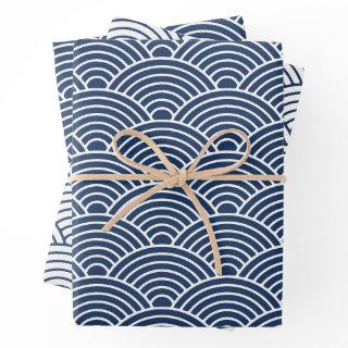 Japanese Seigaiha Wave | Navy Blue  Sheets