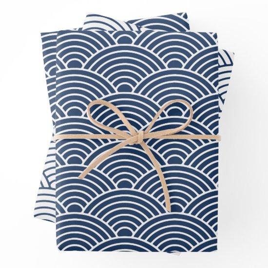 Japanese Seigaiha Wave | Navy Blue  Sheets