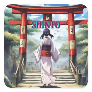 Japanese Shinto Religion Square Sticker