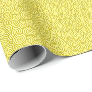 Japanese swirl pattern - mustard and light yellow