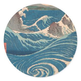 Japanese Waves Naruto Whirlpool Artwork Classic Round Sticker