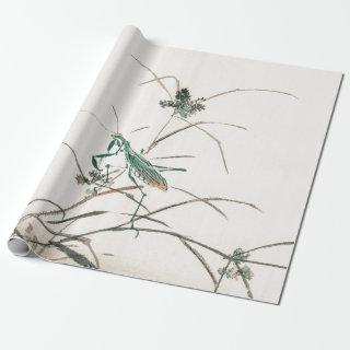 japanese woodblock print of mantis