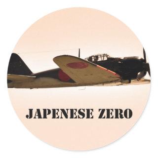 Japanese Zero World War 2 Aircraft Classic Round Sticker