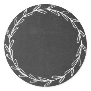 Jar/ Spice Blank Hand Drawn Wreath Chalkboard Classic Round Sticker