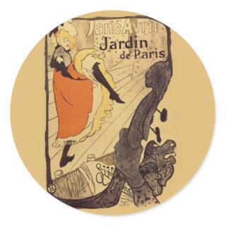 Jardin de Paris - Toulouse-Lautrec Classic Round Sticker