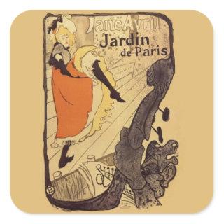 Jardin de Paris - Toulouse-Lautrec Square Sticker