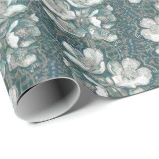 Jasmine Bloom Vintage Flowers Floral Pattern Gray
