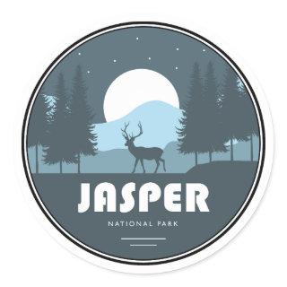 Jasper National Park Deer Classic Round Sticker