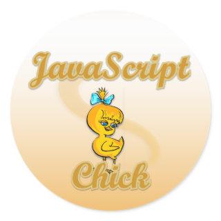 JavaScript Chick Classic Round Sticker