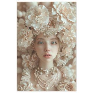 Jazz Era Lady with Floral Hat Decoupage  Tissue Paper