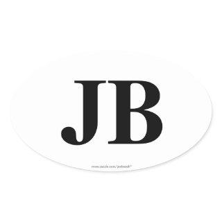 "JB" Jacksonville Beach, FL Oval Bumper Stickers