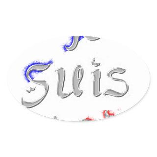Je Suis Paris I Love Paris Text Art Print Oval Sticker