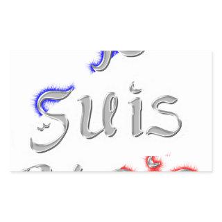 Je Suis Paris I Love Paris Text Art Print Rectangular Sticker