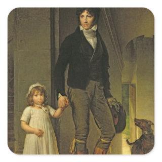 Jean-Baptiste Isabey  and his Daughter Square Sticker