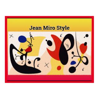 Jean Miro Style Poster