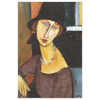 Jeanne Hebuterne with Hat and Necklace, Modigliani Tissue Paper