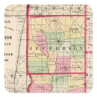 Jefferson, Franklin, Williamson counties Square Sticker