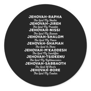 Jehovah-Rapha Names Of God Christian Classic Round Sticker