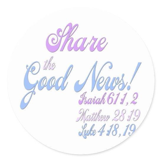 Jehovah's Witness Good News Classic Round Sticker