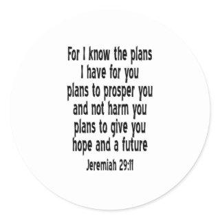 Jeremiah 29:11 classic round sticker