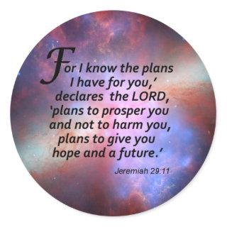 Jeremiah 29:11 classic round sticker