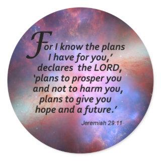 Jeremiah 29:11 classic round sticker