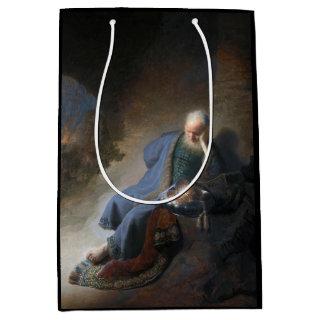 Jeremiah Lamenting on Fall of Jerusalem, Rembrandt Medium Gift Bag