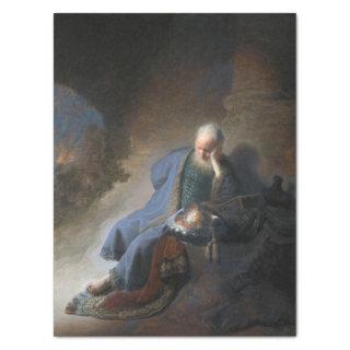 Jeremiah Lamenting on Fall of Jerusalem, Rembrandt Tissue Paper