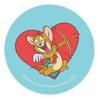 Jerry Mouse Dressed as Valentine Cupid Classic Round Sticker