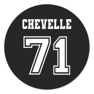 Jersey Style Chevelle 71 1971 Old School Muscle Ca Classic Round Sticker