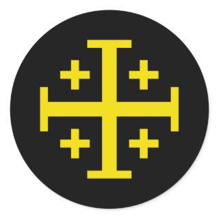 Jerusalem cross classic round sticker