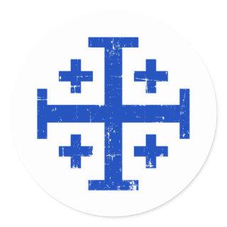 Jerusalem cross classic round sticker