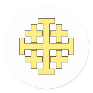 Jerusalem Cross Classic Round Sticker