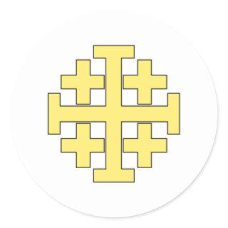 Jerusalem Cross Classic Round Sticker