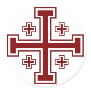 Jerusalem Cross Classic Round Sticker