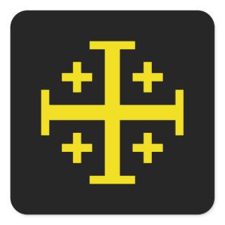 Jerusalem cross square sticker
