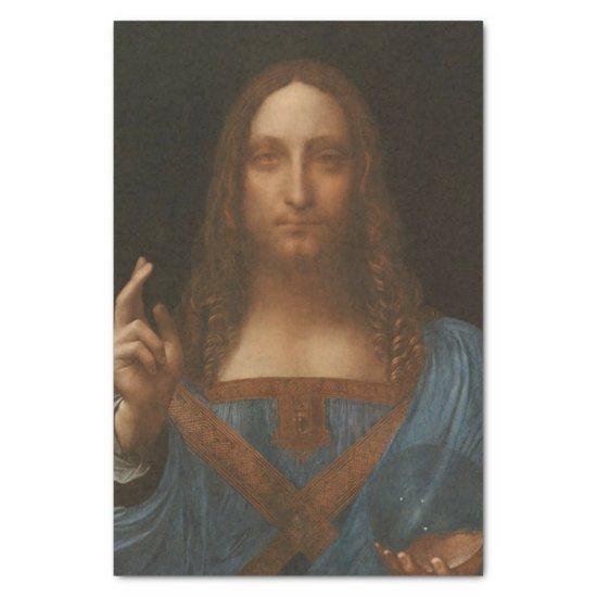 Jesus christ by Leonardo da Vinci,renaissance pain Tissue Paper