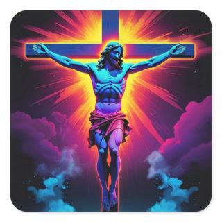 Jesus Christ’s Crucifixion 1 Square Sticker