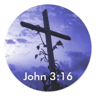 Jesus Cross of Calvary John 3:16 Sticker