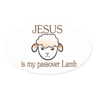 Jesus is my passover Lamb Oval Sticker