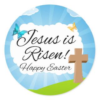 Jesus is Risen, Christian Easter Classic Round Sticker