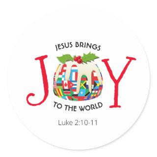 JESUS | JOY TO THE WORLD | Christian | Christmas Classic Round Sticker