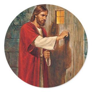 Jesus Knocks On The Door Classic Round Sticker