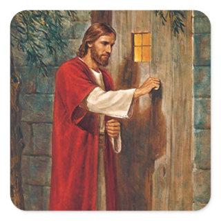 Jesus knocks On The Door Square Sticker